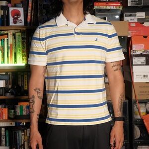 Vintage Nautica Men's Striped Polo Shirt
